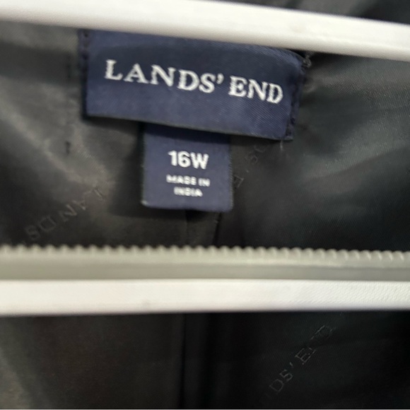 Lands' End‎ Black Wool Angora Blend Coat Women’s 16W Classic A-Line - Picture 6 of 8